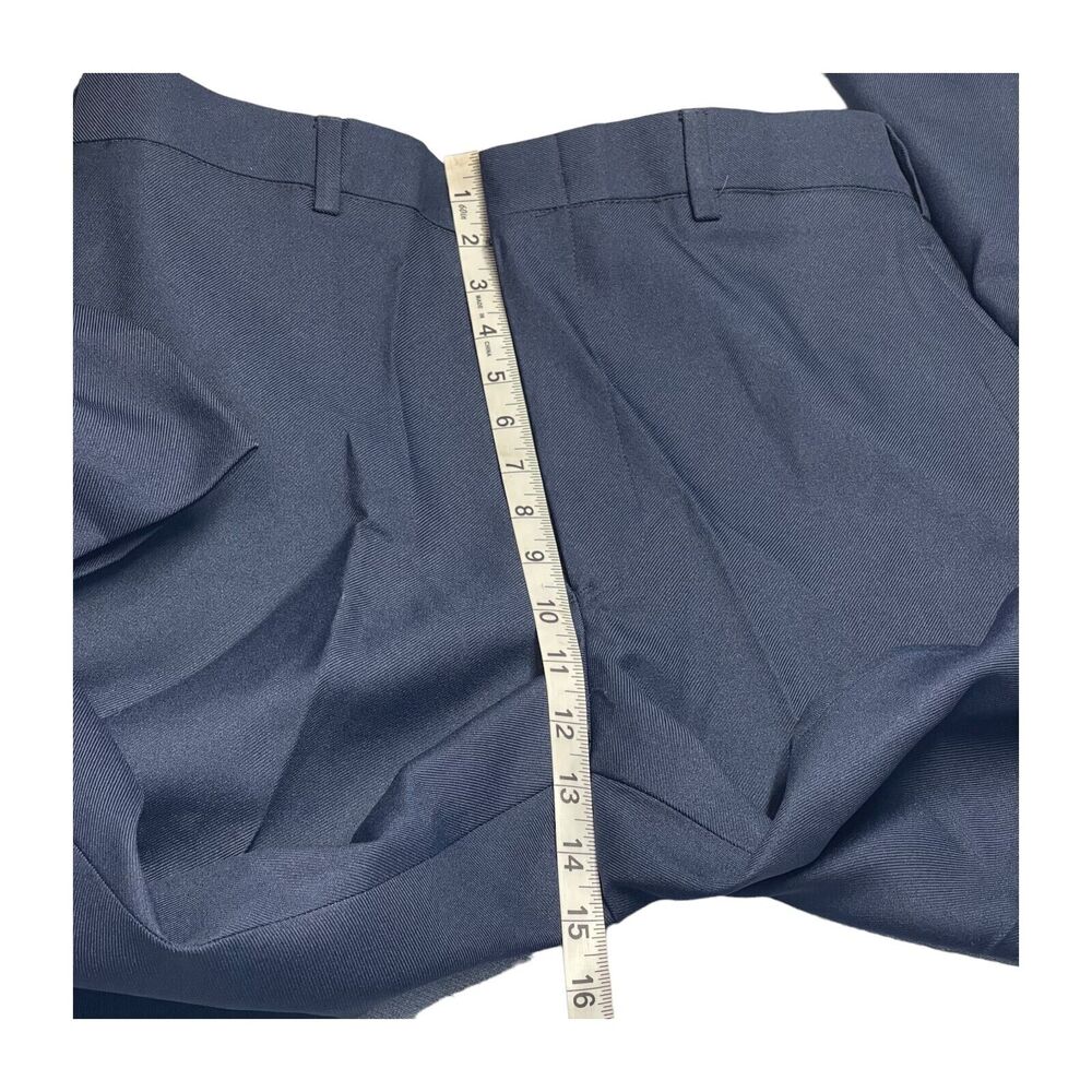 Spartacus Dress Pants Men's 33 Navy Blue 100% Polyester Slash Pockets High-Rise - Picture 4 of 7